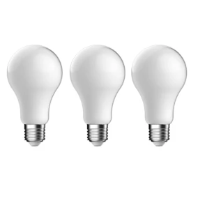 Lot 3 ampoules LED à filament dépolie GLS E27 1521lm 10.5W = 100W Ø7cm IPX4 Diall blanc neutre