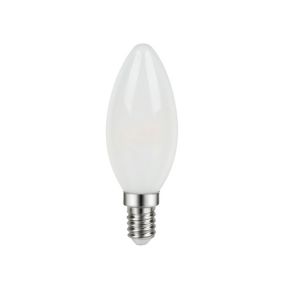Lot 3 ampoules LED à filament flamme dépolie E14 470lm 3.4W = 40W Ø3.5cm Diall blanc chaud