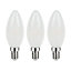 Lot 3 ampoules LED à filament flamme dépolie E14 470lm 3.4W = 40W Ø3.5cm Diall blanc chaud