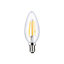 Lot 3 ampoules LED à filament flamme E14 470lm 3.4W = 40W Ø3.5cm Diall blanc chaud
