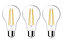Lot 3 ampoules LED à filament GLS E27 1521lm 10.5W = 100W Ø7cm IPX4 Diall blanc chaud