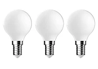 Lot 3 ampoules LED à filament mini globe E14 470lm 3.4W = 40W Ø4.5cm IPX4 Diall blanc chaud
