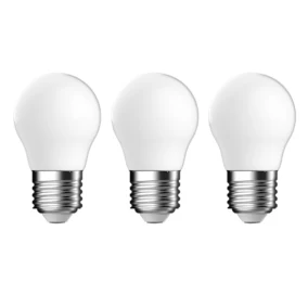 Lot 3 ampoules LED à filament mini globe E27 470lm 3.4W = 40W Ø4.5cm IPX4 Diall blanc chaud