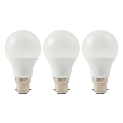 Lot 3 ampoules LED A60 B22 470lm 4.2W = 40W Ø6cm Diall blanc chaud