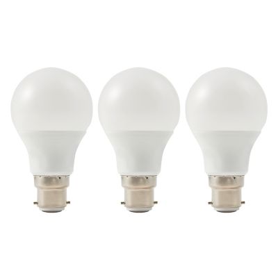 Lot 3 ampoules LED A60 B22 806lm 7.3W = 60W Ø6cm Diall blanc chaud