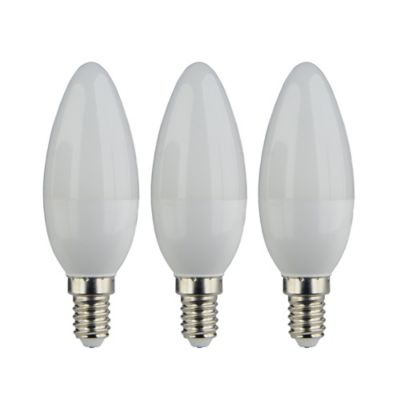 Lot 3 ampoules LED flamme E14 470lm 4.2W = 40W Ø3.5cm Diall blanc