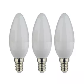 Lot 3 ampoules LED flamme E14 470lm 4.2W = 40W Ø3.5cm Diall blanc neutre