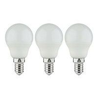 Lot 3 ampoules LED mini globe E14 806lm 6.5W = 60W Ø4.5cm Diall blanc chaud