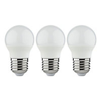 Lot 3 ampoules LED mini globe E27 470lm 4.2W = 40W Ø4.5cm Diall blanc chaud