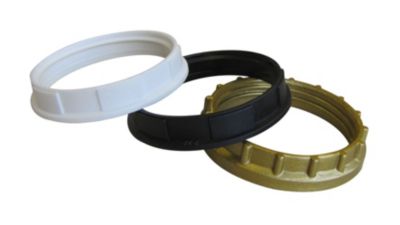 Lot 3 bagues de fixation pour abat-jour pour douille E27 Tibelec blanc noir or Ø48mm