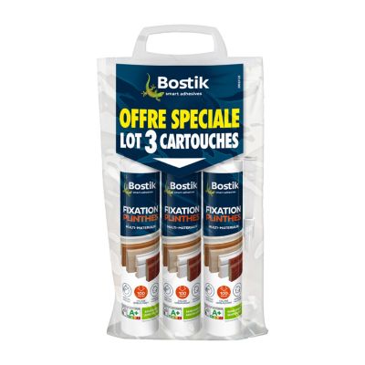 Lot 3 colle parquets Bostik Fixation Plinthes 310ml