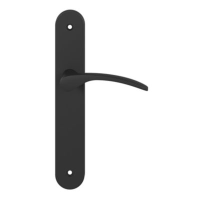 Lot 3 ensembles poignée sur plaque rond GoodHome Beare noir L.110.5mm x l.45mm entraxe 195mm