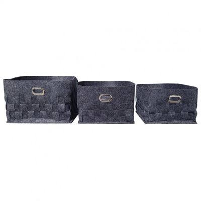 Panier Fourre-tout Mifuko - Gris Anthracite Et Blanc - Sisal Et Cuir - Neuf étiqueté