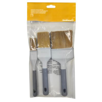 Lot 3 pinceaux plats bois et métal GoodHome