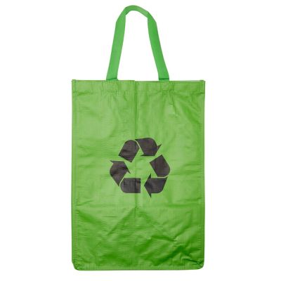 Lot 3 sacs de recyclage ménagers l.31 x H.44 cm bleu, vert et jaune