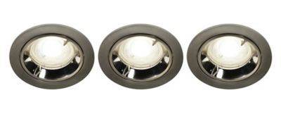 Lot 3 spots à encastrer Caius LED GU10 Ø8,5cm IP44 345lm 50W 5.2W GoodHome blanc neutre chrome