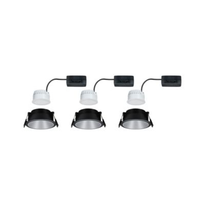 Lot 3 spots à encastrer Cole LED intégrée IP44 3x6,5 W noir
