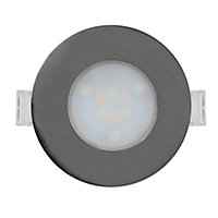 Lot 3 spots encastré LED intégreée Lemeta 3 en 1 rond IP65 Ø8,5 cm métal blanc + télécomande