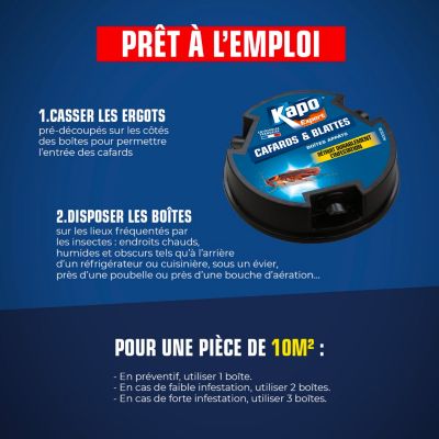 Lot 4 boîtes appâts cafards & blattes Kapo Expert