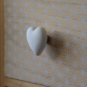 Lot 4 boutons de meuble enfant cœur blanc Chrisligne L.42 x l.40 mm