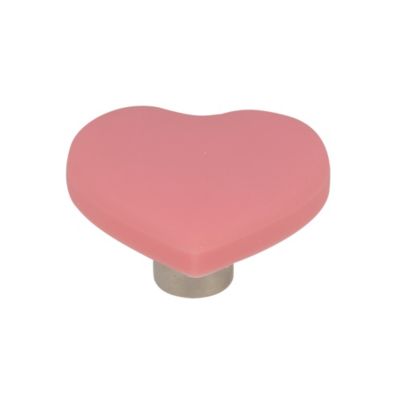 Lot 4 boutons de meuble enfant cœur rose Chrisligne L.42 x l.40 mm