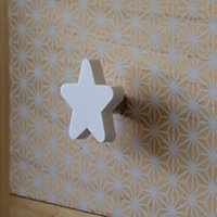Lot 4 boutons de meuble enfant étoiles blanc Chrisligne L.49 x L.49 mm