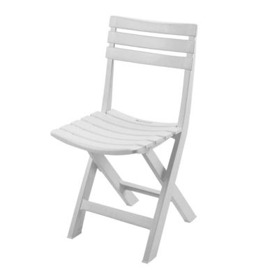 Lot 4 chaises de jardin pliables en résine, fauteuils d'extérieur pour jardin et terrasse coloris blanche - L 44 x p 41 x H 78 cm