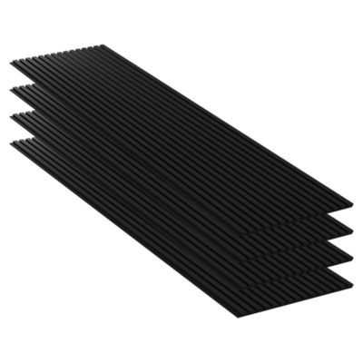 Lot 4 pièces - Panneau Acoustique - Noir Mat - Feutrine Noir - 240x60x1.1cm