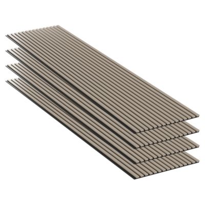 Lot 4 pièces - Panneau Acoustique - Noyer - Feutrine Noir - 240x60x1.1cm