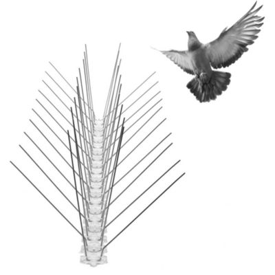 Lot 4 Pics Anti Pigeons FISHTEC 50 cm 40 Pointes 2 m Polycarbonate Inox Sécables Flexibles À Visser Ou Coller Extérieur