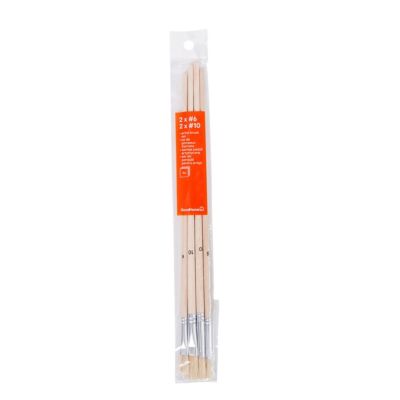 Lot 4 pinceaux artiste GoodHome 2 x n°6 + 2 x n°10