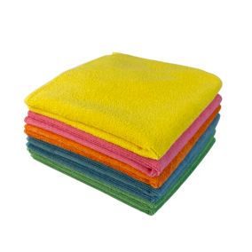 Lot 5 chiffons de nettoyage microfibre GoodHome multicouleur L.40 x l.38cm