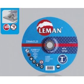 Lot 5 disques tronçonnage métal à moyeu déporté 230 x Al 22 x Ep 3 mm - Leman