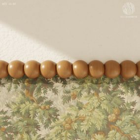 Lot 5 Moulures Décoratives Perle Brut - 100 x 4 cm - Bois de hêtre massif - Style Parisien - A peindre