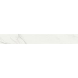 Lot 5 plinthes carrelage marbre blanc poli 10 x 80 cm Great Baldocer