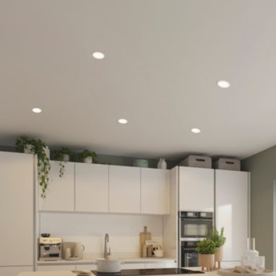Lot 5 spots à encastrer LED Ø8,5cm IP20 345lm 4.4W blanc chaud blanc