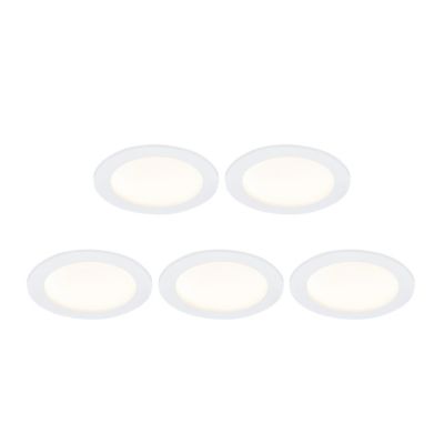 Lot 5 spots à encastrer LED Ø8,5cm IP20 345lm 4.4W blanc chaud blanc