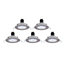 Lot 5 spots à encastrer LED GU10 Ø8,5cm IP20 230lm 35W 3W Blanc chaud Argent