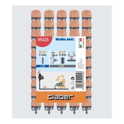Lot 50 goutteurs réglables de 0 à 40L/h Claber