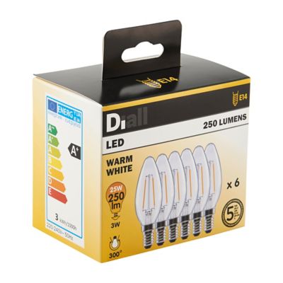 Ampoule à filaments LED E14 blanc chaud 250 lm 2 W INVENTIV