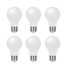 Lot 6 ampoules LED A60 E27 806lm 7.3W = 60W Ø6cm Diall blanc chaud