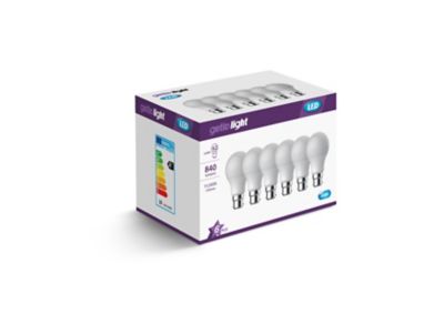 Lot 6 ampoules LED B22 806lm 60W blanc chaud