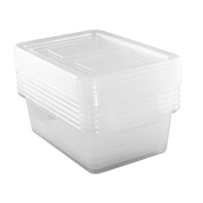 BELLE VOUS Lot De 15 Pot Plastique Avec Couvercle Transparent - 240 L