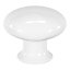 Lot 6 boutons de meuble arrondi Porcelaine Vras GoodHome blanc Ø3.2 cm