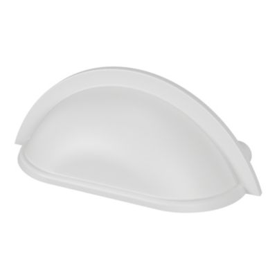 Lot 6 poignées de meuble demi-ronde GoodHome Govlin mat blanc l.81mm x l.30mm x H. 30mm entraxe 64mm