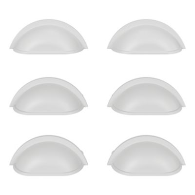 Lot 6 poignées de meuble demi-ronde GoodHome Govlin mat blanc l.81mm x l.30mm x H. 30mm entraxe 64mm