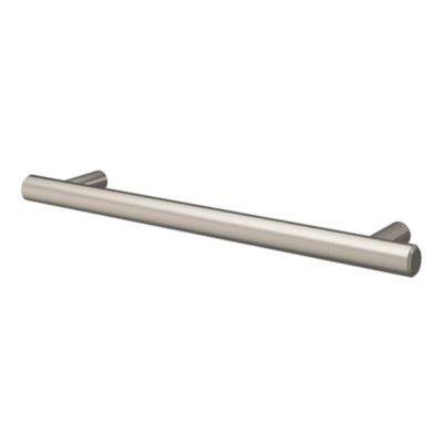 Lot 6 poignées de meuble en T GoodHome Dizel acier effet nickel satin gris l.200mm x l.12mm x H. 35mm entraxe 160mm