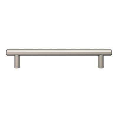 Lot 6 poignées de meuble en T GoodHome Dizel acier effet nickel satin gris l.200mm x l.12mm x H. 35mm entraxe 160mm