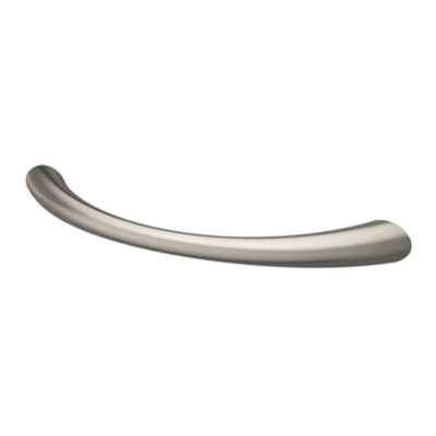 Lot 6 poignées de meuble nœud GoodHome Primel effet nickel satin gris l.114mm x l.11mm x H. 27mm entraxe 96mm