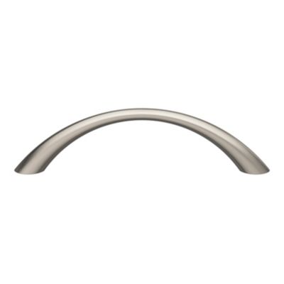 Lot 6 poignées de meuble nœud GoodHome Primel effet nickel satin gris l.114mm x l.11mm x H. 27mm entraxe 96mm